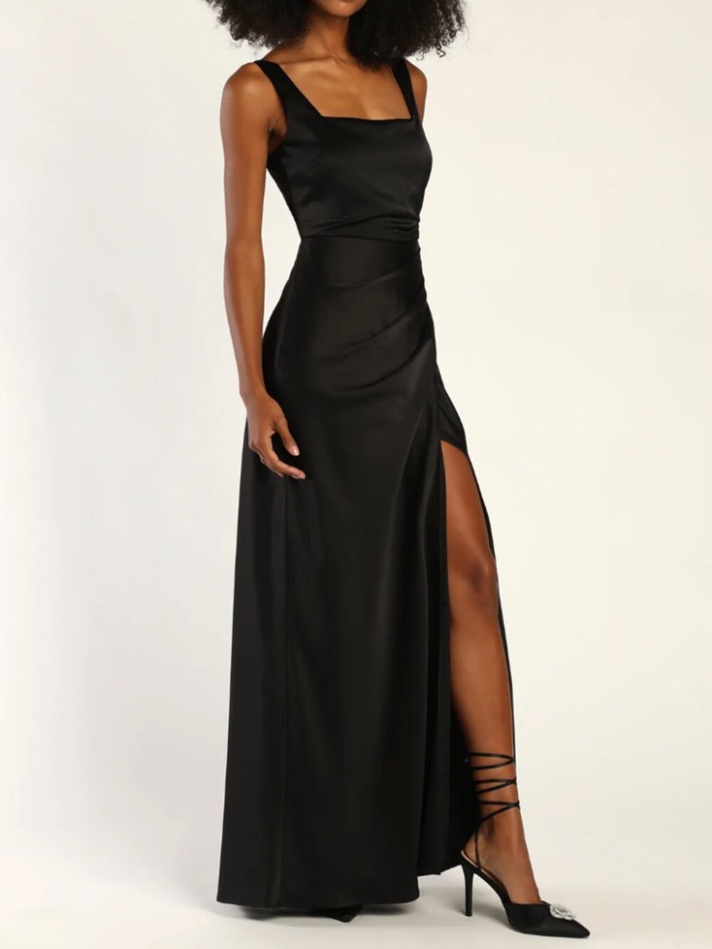 Lulus Draped Square-Neck Dress w/Slit - NWT | sz XS
